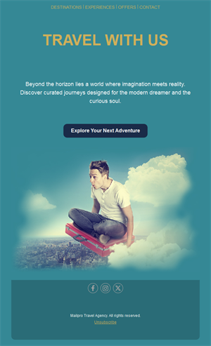 Teal travel inspiration email