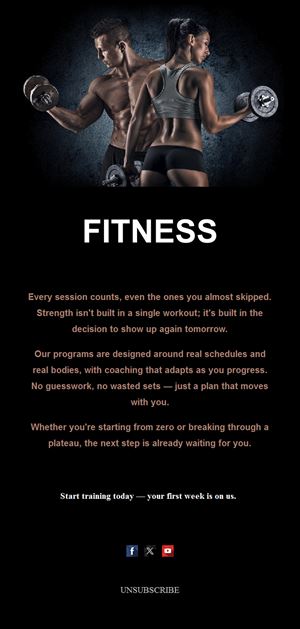 Motivational fitness email template