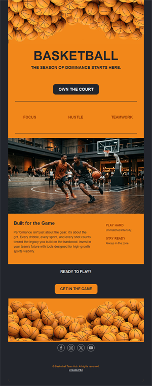 Basketball season kickoff email template