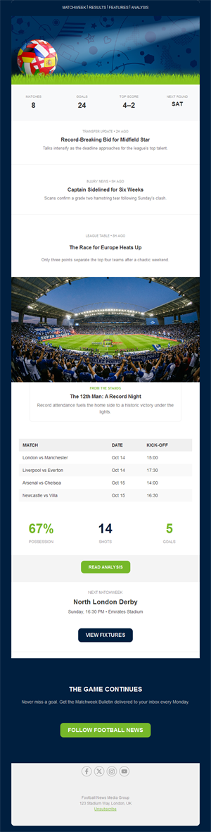 Football news and transfers newsletter