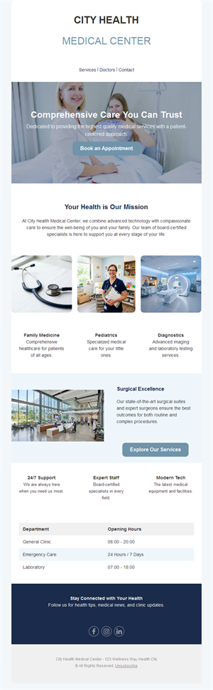 City medical center newsletter template