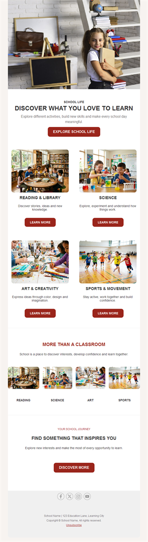 School life activities newsletter