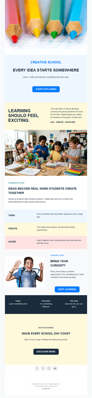 Creative school newsletter template