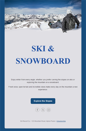 Ski and snowboard resort email