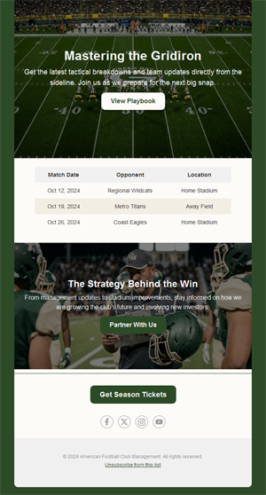 Football schedule and season tickets email