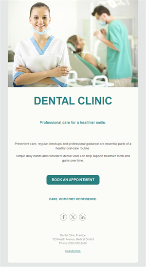 Simple dental clinic email template