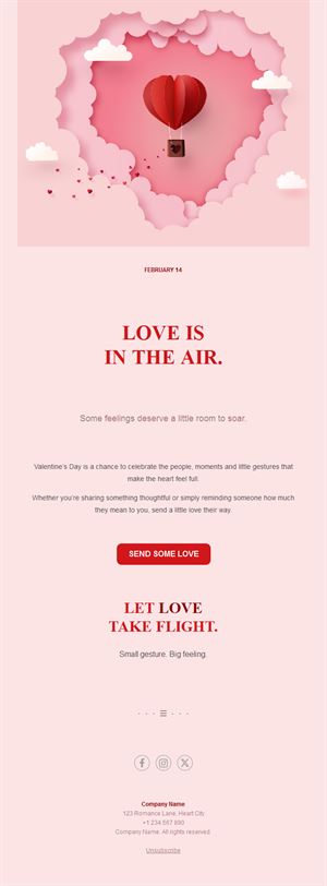 Love is in the air Valentine's email