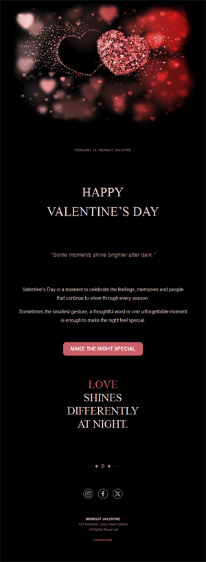 Night Valentine's Day email template