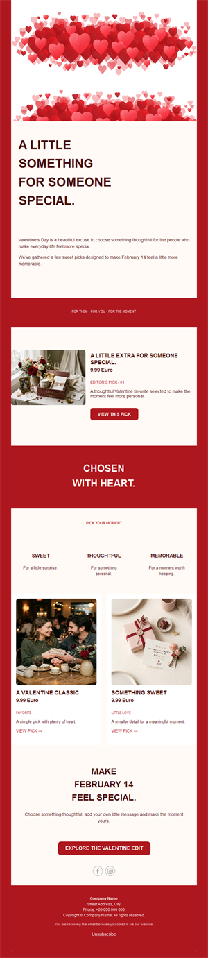 Valentine's Day gift picks email