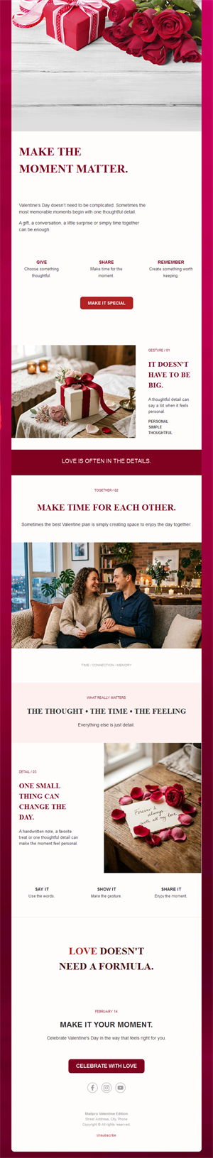 Roses and gifts Valentine's newsletter