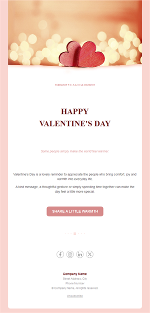 Warm glow Valentine's Day email