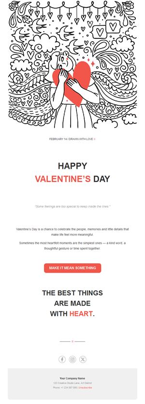 Doodle art Valentine's Day email