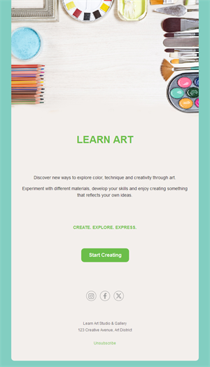 Watercolor and drawing class email template