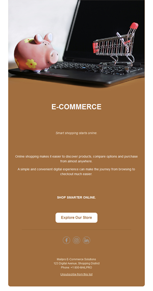 Brown smart shopping email template