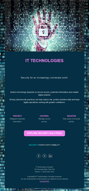 Cybersecurity solutions email template