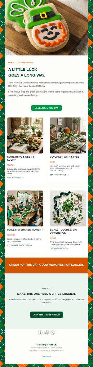 St. Patrick's Day party ideas newsletter
