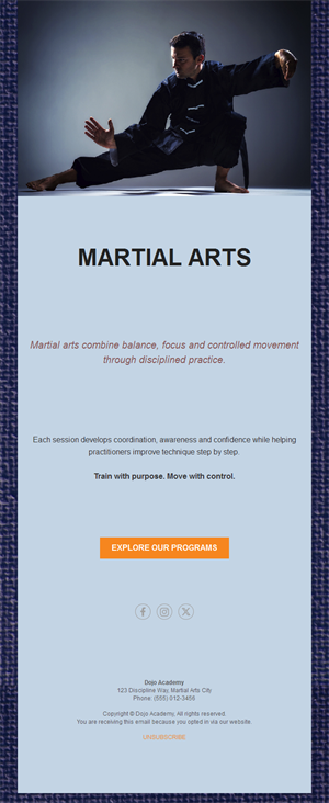 Kung fu martial arts programs email