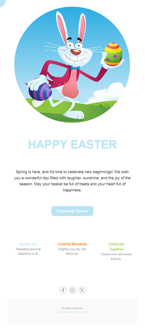 Fun cartoon Easter bunny email