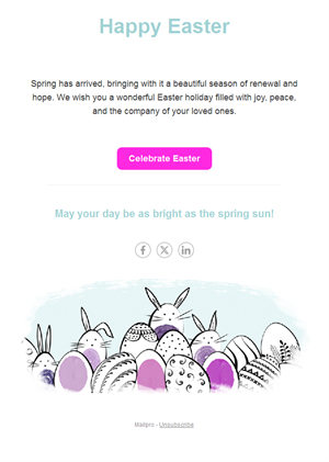 Minimal Easter wishes email template