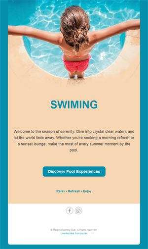 Summer pool experience email