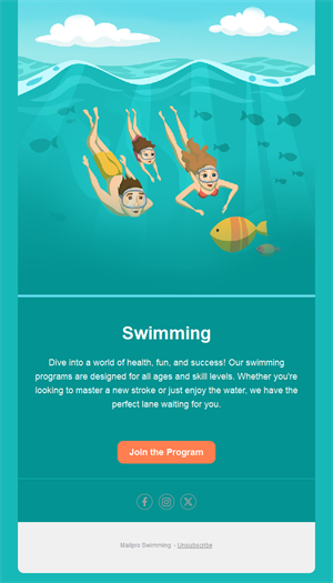 Underwater swimming program email