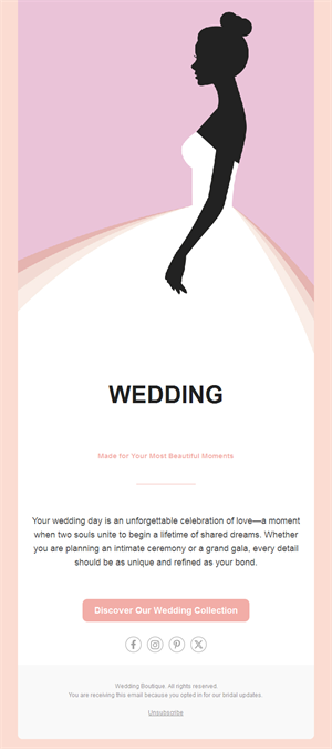 Bridal boutique wedding email