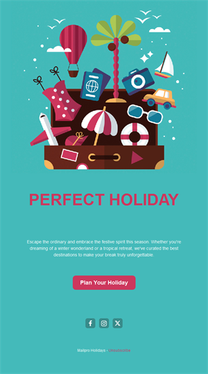 Perfect holiday travel agency email