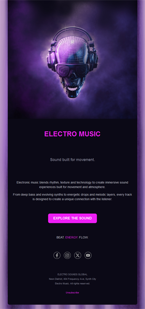 Electro music email template