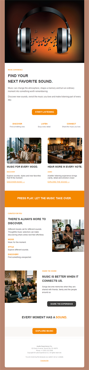 Music streaming newsletter template
