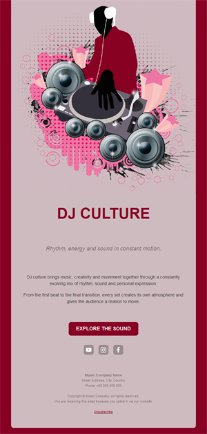 DJ culture music email template